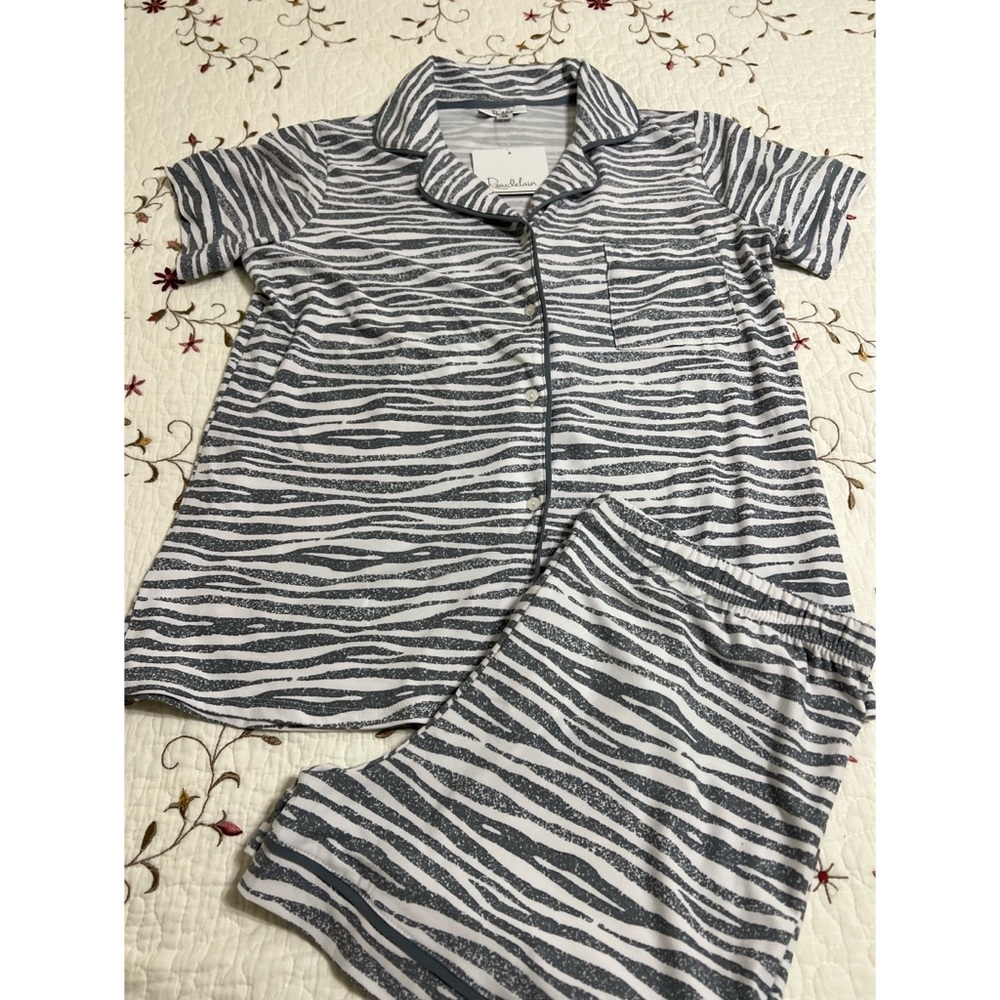 Roudelain 2pc Pajamas Gray & White Size Medium So Soft